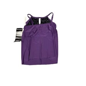 Miraclesuit Plum Red (Purple ) Razzle Dazzle Underwire Tankini Swim Top Size 10